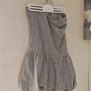 Black and White Checkered Mini Dress